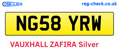 NG58YRW are the vehicle registration plates.
