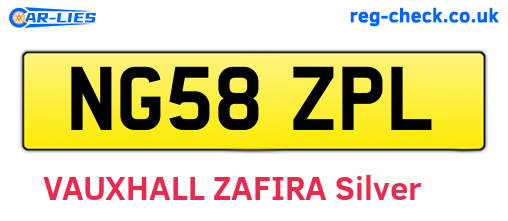 NG58ZPL are the vehicle registration plates.