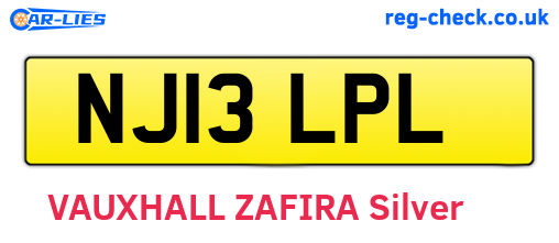 NJ13LPL are the vehicle registration plates.