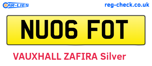NU06FOT are the vehicle registration plates.
