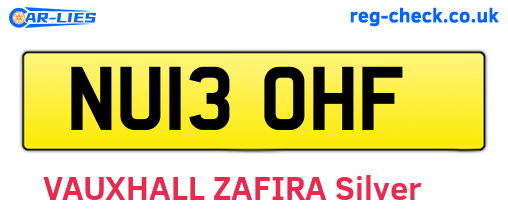 NU13OHF are the vehicle registration plates.