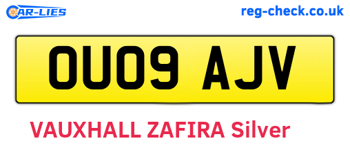 OU09AJV are the vehicle registration plates.