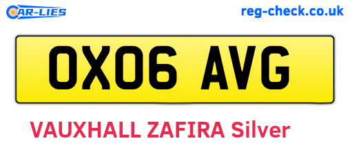 OX06AVG are the vehicle registration plates.
