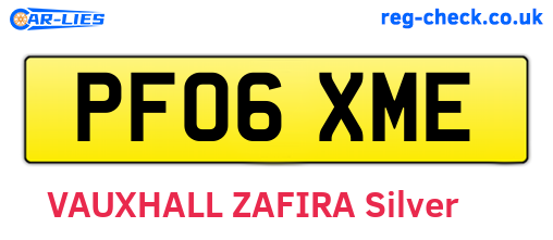 PF06XME are the vehicle registration plates.
