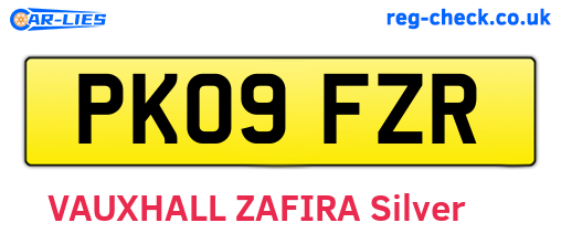 PK09FZR are the vehicle registration plates.