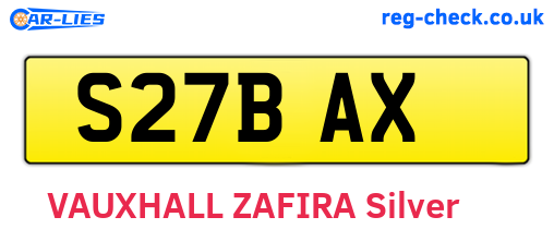 S27BAX are the vehicle registration plates.