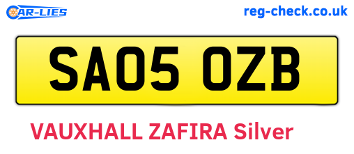 SA05OZB are the vehicle registration plates.