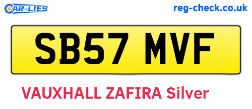 SB57MVF are the vehicle registration plates.