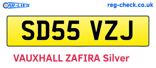 SD55VZJ are the vehicle registration plates.