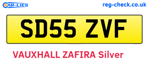SD55ZVF are the vehicle registration plates.