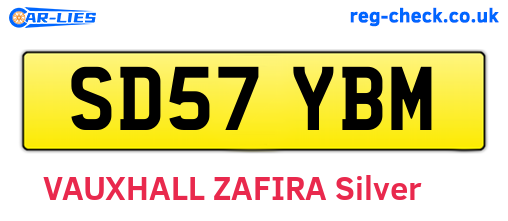 SD57YBM are the vehicle registration plates.