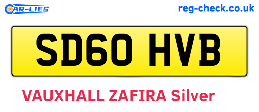 SD60HVB are the vehicle registration plates.