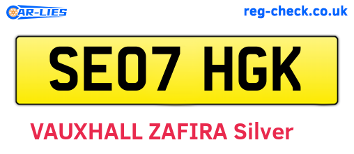SE07HGK are the vehicle registration plates.