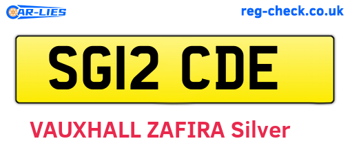 SG12CDE are the vehicle registration plates.