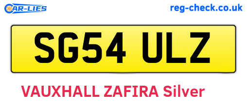 SG54ULZ are the vehicle registration plates.