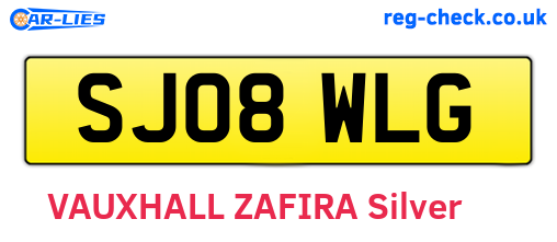 SJ08WLG are the vehicle registration plates.