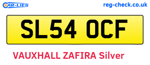 SL54OCF are the vehicle registration plates.