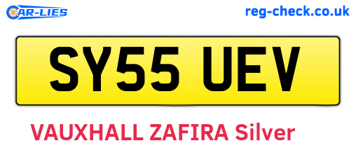 SY55UEV are the vehicle registration plates.