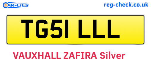 TG51LLL are the vehicle registration plates.