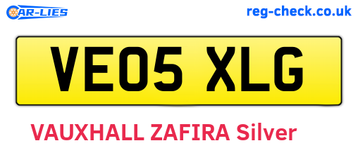 VE05XLG are the vehicle registration plates.