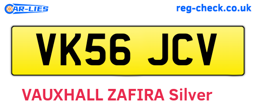 VK56JCV are the vehicle registration plates.