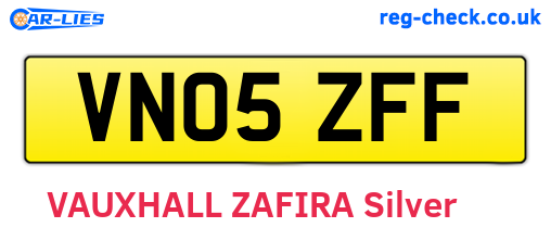 VN05ZFF are the vehicle registration plates.