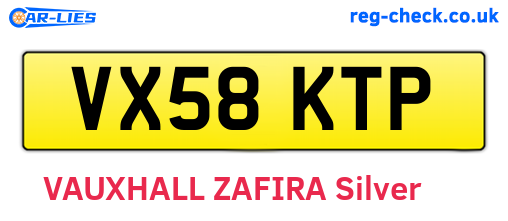 VX58KTP are the vehicle registration plates.