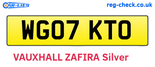 WG07KTO are the vehicle registration plates.