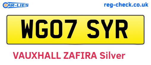 WG07SYR are the vehicle registration plates.