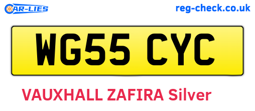 WG55CYC are the vehicle registration plates.