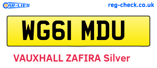 WG61MDU are the vehicle registration plates.