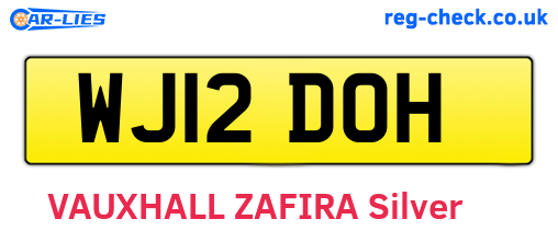 WJ12DOH are the vehicle registration plates.