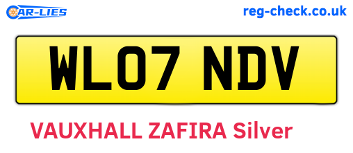 WL07NDV are the vehicle registration plates.