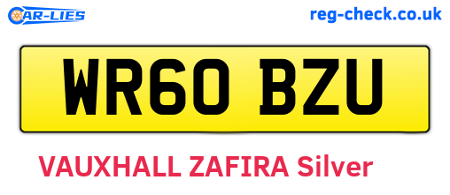 WR60BZU are the vehicle registration plates.
