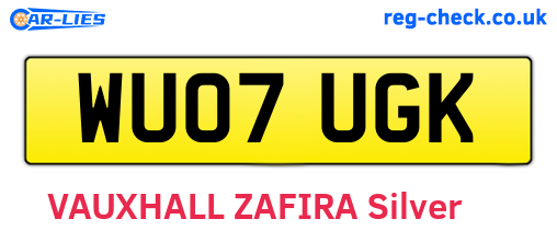 WU07UGK are the vehicle registration plates.