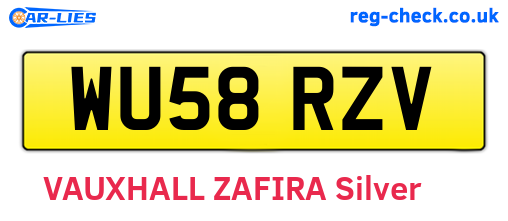 WU58RZV are the vehicle registration plates.