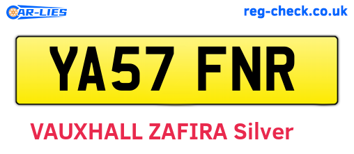 YA57FNR are the vehicle registration plates.