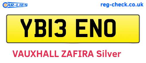 YB13ENO are the vehicle registration plates.