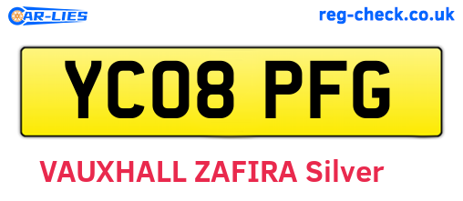 YC08PFG are the vehicle registration plates.