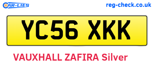 YC56XKK are the vehicle registration plates.