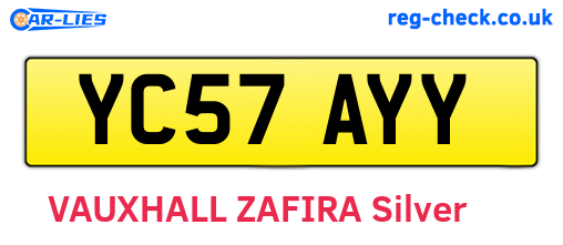 YC57AYY are the vehicle registration plates.