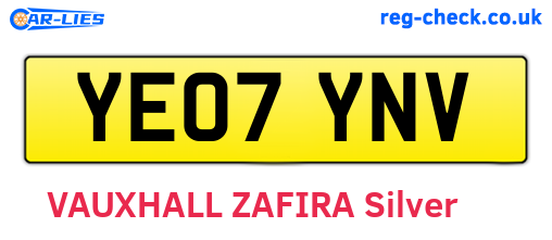 YE07YNV are the vehicle registration plates.
