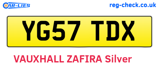 YG57TDX are the vehicle registration plates.