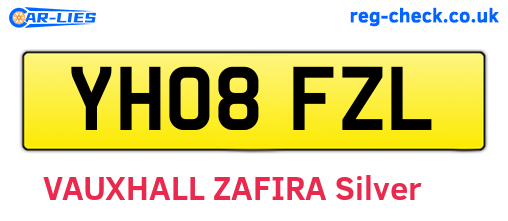 YH08FZL are the vehicle registration plates.