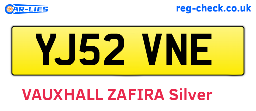 YJ52VNE are the vehicle registration plates.