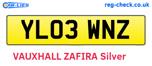YL03WNZ are the vehicle registration plates.