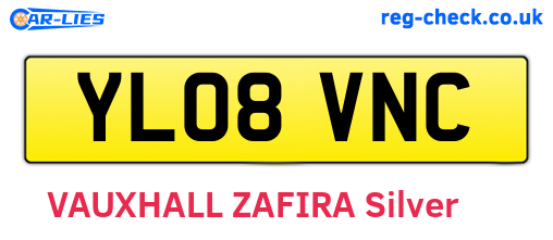 YL08VNC are the vehicle registration plates.
