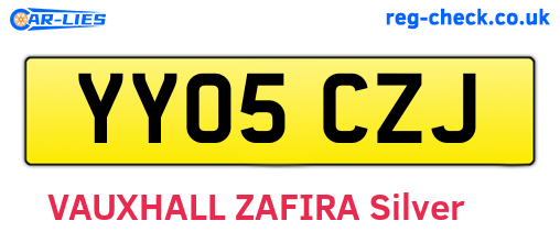 YY05CZJ are the vehicle registration plates.