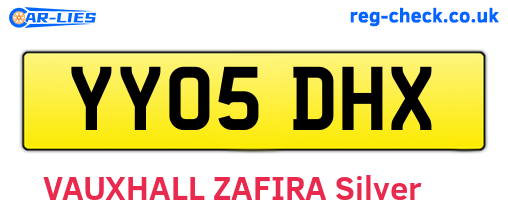 YY05DHX are the vehicle registration plates.