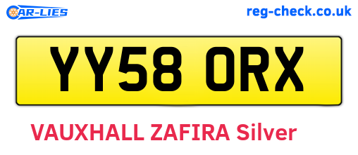 YY58ORX are the vehicle registration plates.